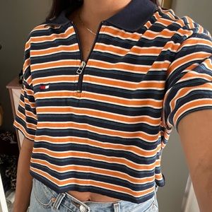 vintage tommy cropped shirt with zipper